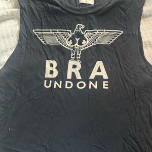 UNIF Black Muscle Tee with Geometric Eagle Design